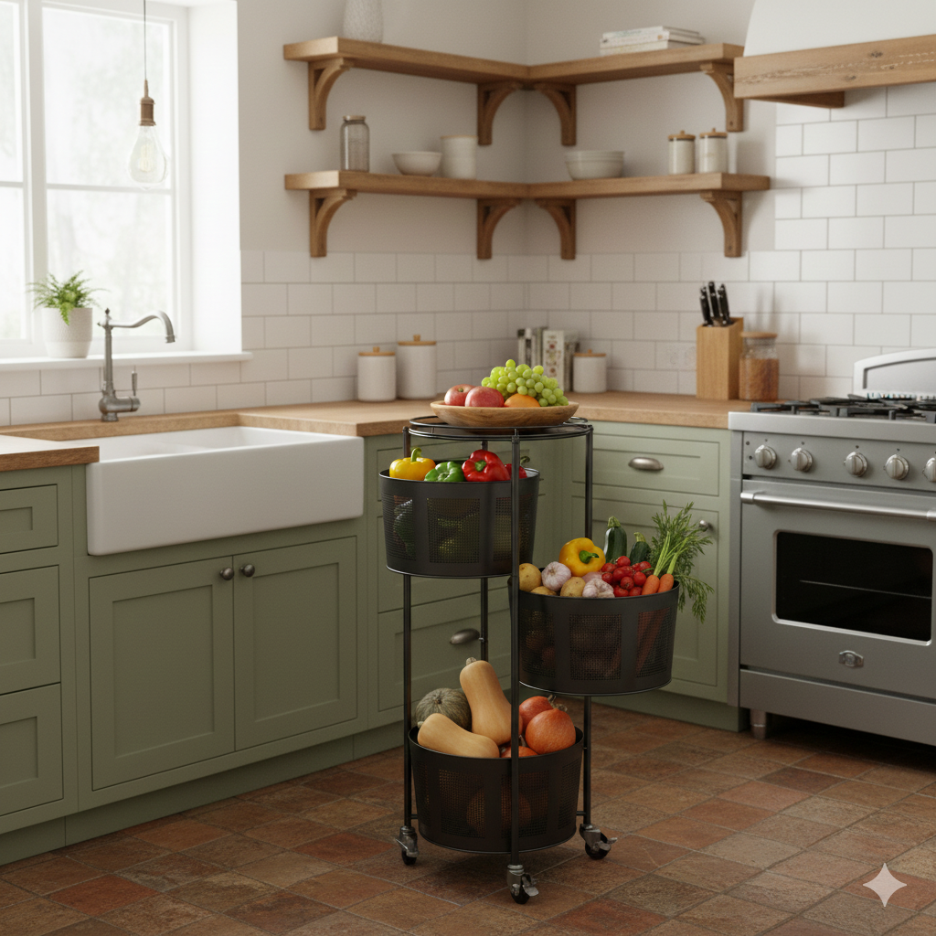 4-stöckiges Küchenregal